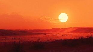 沙漠日落壮丽景观