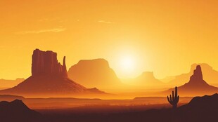 沙漠日落壮丽风光