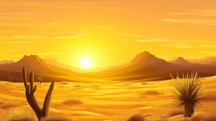 沙漠黄昏下的壮丽景象