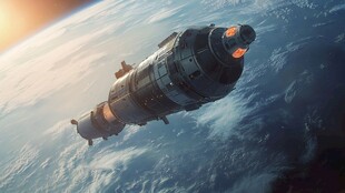 太空中的科幻宇宙飞船