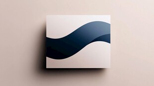 简约波浪图案方形画作