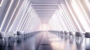 未来感几何风格室内空间