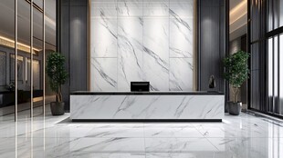 现代大理石风格豪华前台