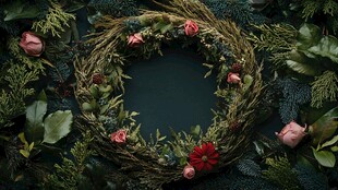 浪漫绿植花卉装饰花环