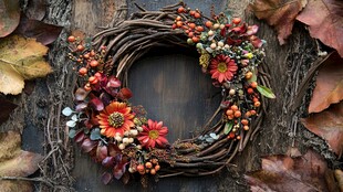 秋季手工花环装点自然之美