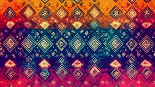 绚丽多彩几何图案背景