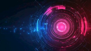 科技感炫彩环形光影背景