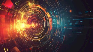 科技动感环形光效背景图