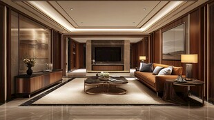 奢华大气的现代客厅空间