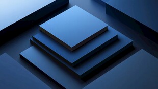 蓝色立体几何图形堆叠