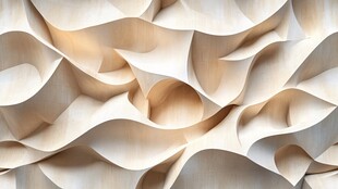 立体木纹波浪艺术墙面