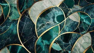 绿金交织的奢华大理石纹理