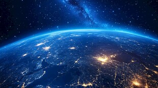 璀璨地球与浩瀚星空夜景