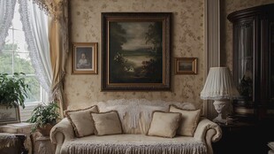 复古优雅的客厅温馨一角