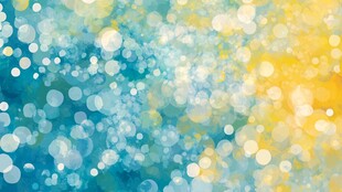 梦幻蓝黄光斑背景图