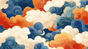 中式云纹图案 绚丽多姿