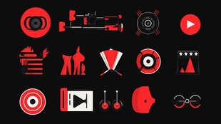 红色动感音乐相关图标集