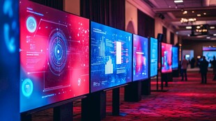 科技展厅的智能数据显示屏