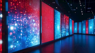 绚丽数字屏幕展示空间