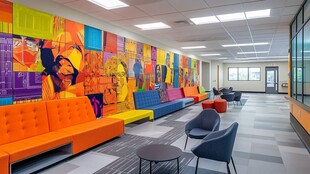 多彩艺术风的舒适休息空间