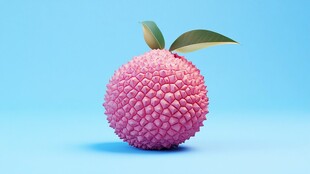 粉色荔枝创意静物图