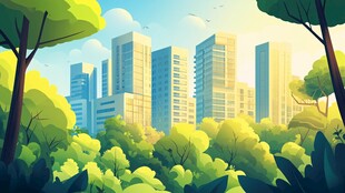 城市与森林的和谐画卷