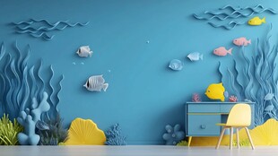 海底世界主题儿童房一角