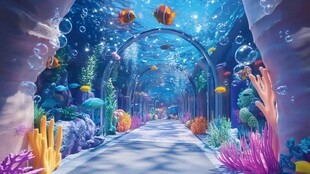 梦幻海底隧道奇幻景观