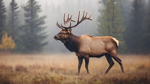 旷野中的雄伟麋鹿