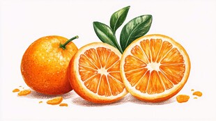 新鲜多汁的橙子