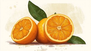 新鲜多汁的切开橙子