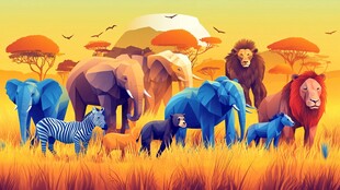 草原上的多彩野生动物群