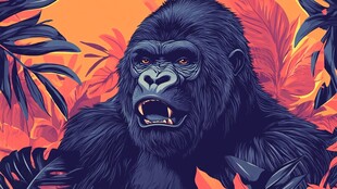 丛林中的威猛大猩猩