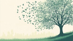 风中绿树 飞鸟相伴