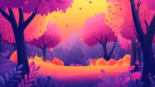 梦幻秋日森林美景