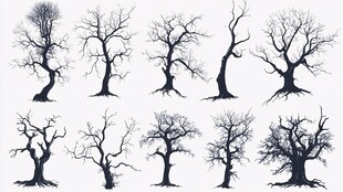 枯树剪影集合