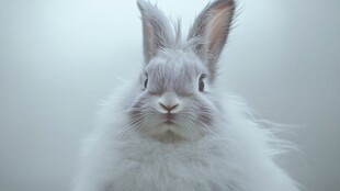 可爱长毛兔特写