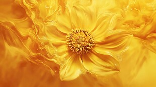 梦幻金色花朵艺术绽放