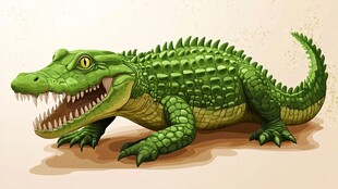 卡通鳄鱼形象展示