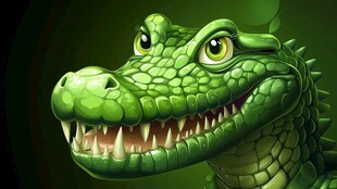 卡通鳄鱼头像特写