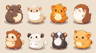 可爱仓鼠卡通形象集合