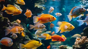 缤纷热带鱼畅游珊瑚间