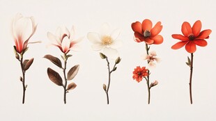 多样花卉排列展示