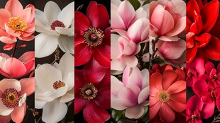 多彩花卉拼图展示多样之美