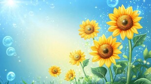 阳光下的向日葵梦幻背景