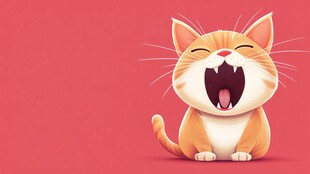 打哈欠的可爱猫咪