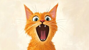惊讶的橘猫