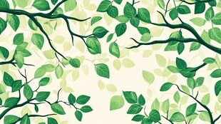 清新绿叶背景图案设计