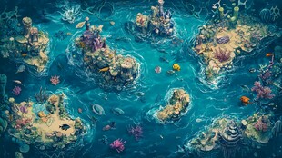 梦幻海底岛屿景观