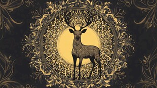 神秘金环中的优雅麋鹿